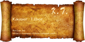 Kauser Tibor névjegykártya